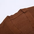thumbnail image 4 of Fiaer Womens Cropped Cardigan Sweaters Long Sleeve Warm Front Open Casual Trendy Solid Color Comfort Tops Brown M, 4 of 5
