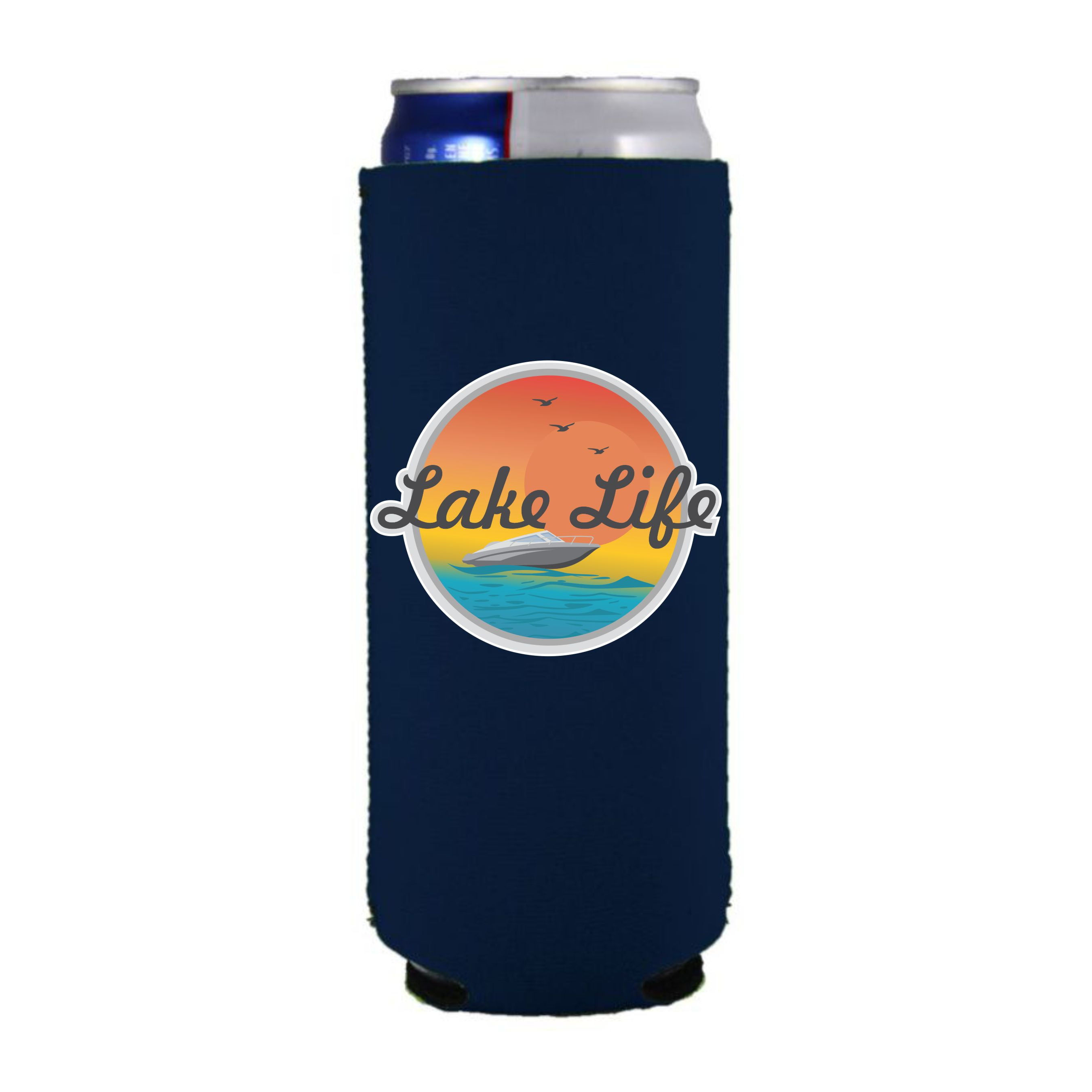 Lake Life Slim Can Coolie (1, Navy Blue)