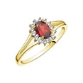 thumbnail image 4 of RYLOS Rings for Women 14K Yellow Gold Ring Classic Halo Diamond Birthstone Ring 6X4MM Oval January Garnet Jewelry for Women  Size 9, 4 of 8