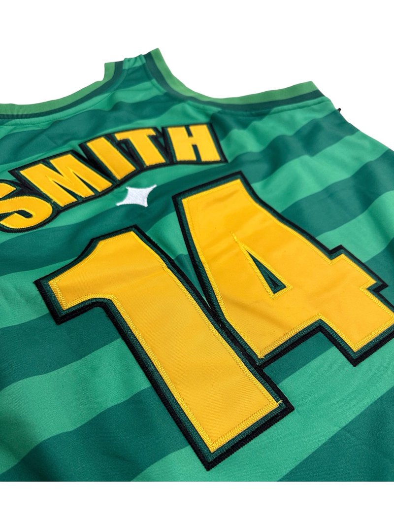 The Fresh Prince of Bell Air Will Smith Men's Headgear Classics Basketball Jersey (Small, Green (Striped))