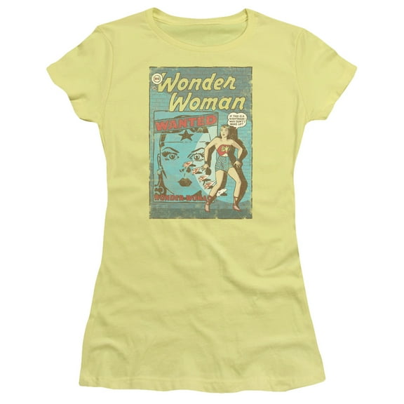 DC Comics WW Wanted S/S Junior Women's T-Shirt Sheer Banana