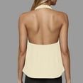 thumbnail image 5 of Sijiajgjfu Womens Sleeveless Shirts Drap Hanging Neck Tank Tops Business Dressy Work Basic Blouses Beige L, 5 of 8