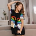 thumbnail image 3 of Balery Happy Pride Gnome Camisón de manga corta con cuello redondo para mujer, cómodo y elegante., 3 of 6