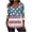 Blue#01, variant on JTZGDY 4th of July Tops for Women Fashion USA Flag Printed Summer 3/4 Sleeve V Neck Graphic Tunic Blouse Loose Fit Casual Holiday Patriotic Shirts Navy#03 XXL