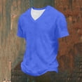 thumbnail image 5 of Antinious Men Solid Short Sleeve V-Neck Summer Plus Size Soft Textured Sleep Shirts, 5 of 5