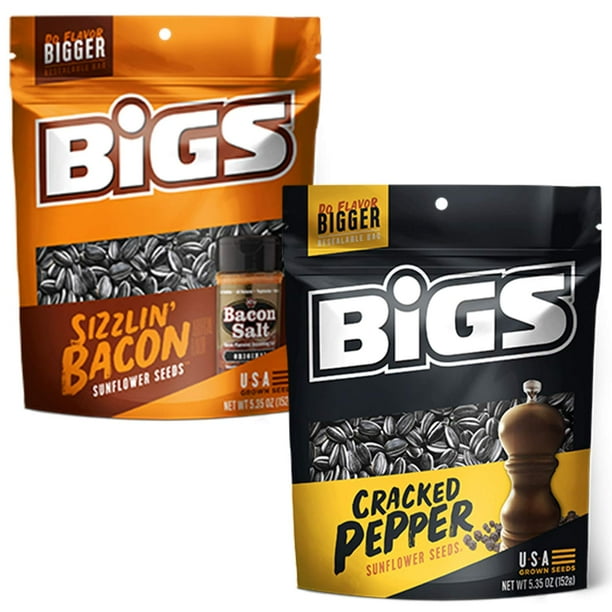 Bigs Sunflower Seeds Sizzlin Bacon and Cracked Pepper 2Pack 5.25