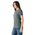 thumbnail image 5 of Gildan Softstyle Taped Neck T-Shirt for Women, Short Sleeve Semi-Fitted Tee, Dark Heather, S, 5 of 6