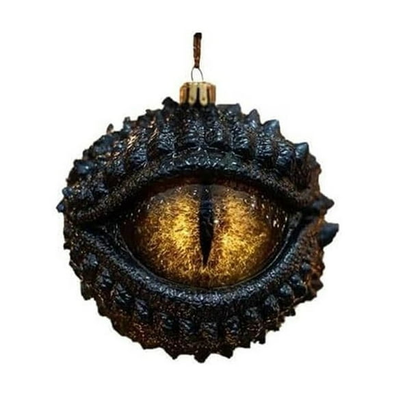 Dragon's Eye Christmas Ornament, Fantasy Medieval Mythical Tree Decor with String, Unique Gift for Dragon Lovers Gamers and Collectors(Black)