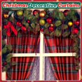 thumbnail image 4 of Christmas Red Plaid Curtains 52" w x 84" L Red Tartan Plaid Curtain Farmhouse Xmas Window Drapes for Living Room Bathroom Home Decoration, 4 of 7