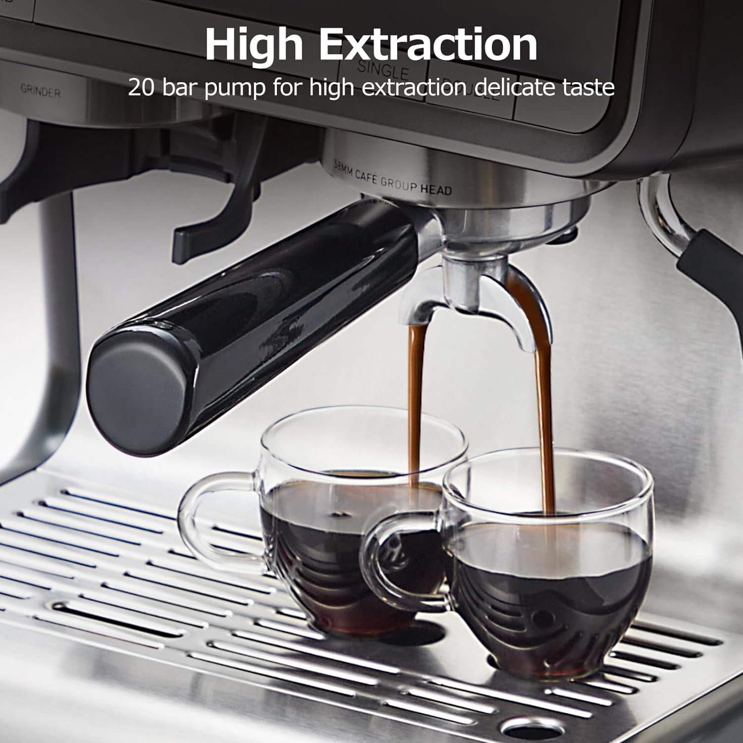 Mekek 20 Bar, 1-Cup Gray Professional Use Espresso Machine