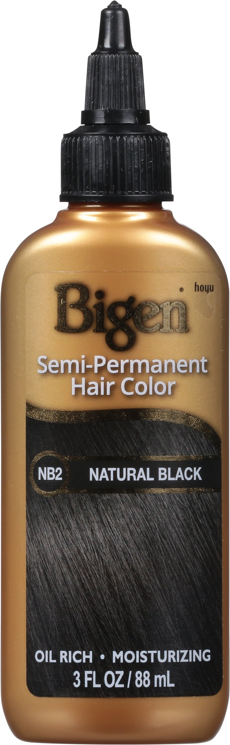 (2 pack) Bigen NB2 Semi-Permanent Hair Color, Natural Black, 3.0 fl oz, Adult, All Hair Types
