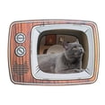 thumbnail image 4 of Cartón corrugado del escondite de la cueva de la casa del gato para el sofá interior del coche de los muebles de los gatitos - televisor Sunnimix Casa de gato retro, 4 of 8