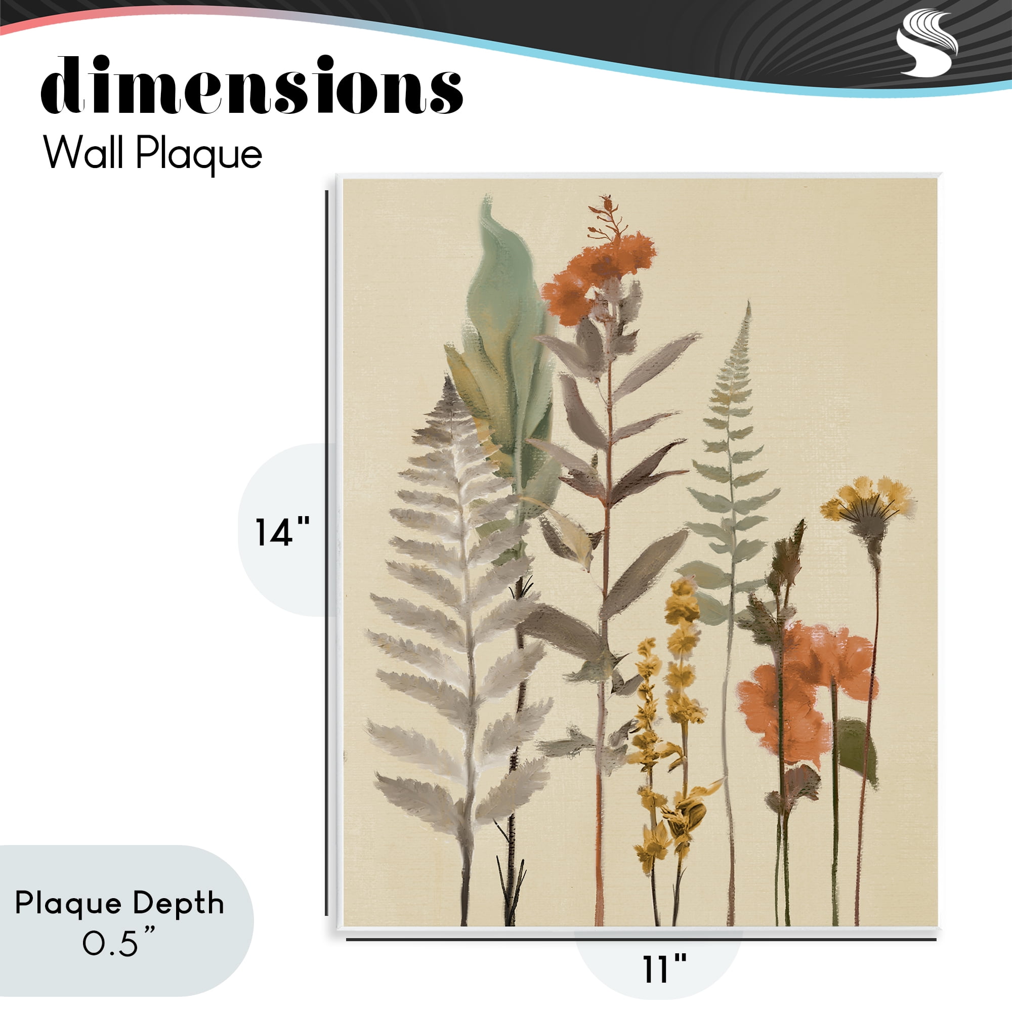 Stupell Industries Fall Botanicals and Ferns Wall Plaque Art, design by Elizabeth Medley