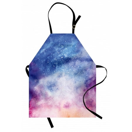 

Navy and Blush Apron Watercolor Style Starry Space Galaxy Nebula Abstract Cosmos Inspired Unisex Kitchen Bib Apron with Adjustable Neck for Cooking Baking Gardening Blue Pink Salmon by Ambesonne