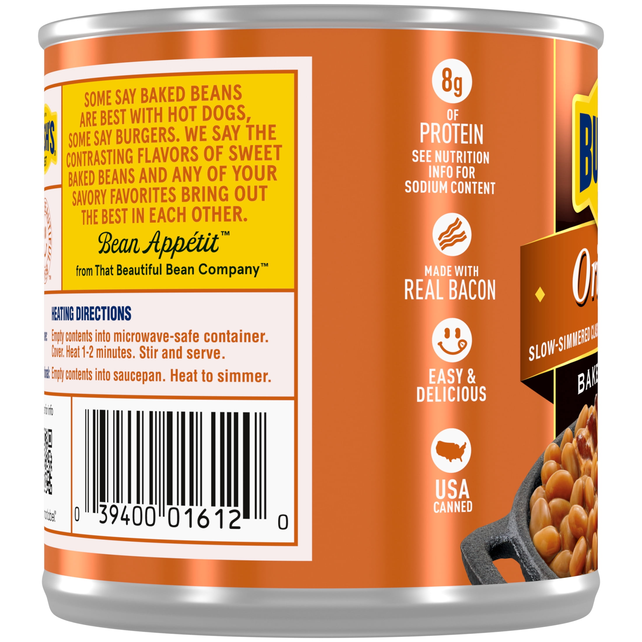 (3 pack) Bush's Original Baked Beans, Canned Beans, 16 oz Can