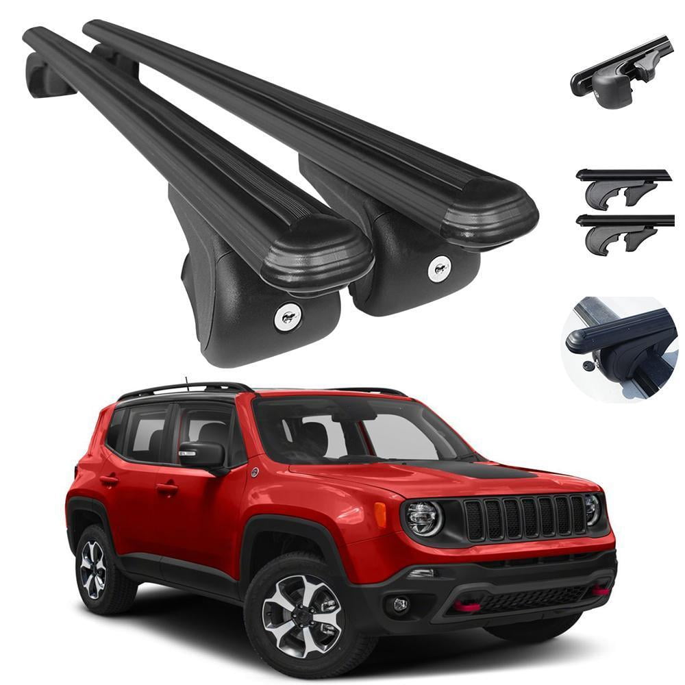 Fits Jeep Renegade 2015-2021 Roof Rack Cross Bars Luggage Carrier 2 Pieces Black - Walmart.com Roof Rack Cross Bars For Jeep Renegade