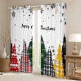 thumbnail image 2 of jejeloiu Abstract Christmas Tree Blackout Curtains,Merry Xmas Curtains Pack of 2 (38x45 Each),Black Snowflake Window Curtains For Kids,Ultra Soft Home Decor, 2 of 6