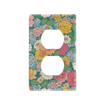 Yayeee Duplex Wall Plate 1-Gang 4.5"x2.7" Home Receptacle Light Switch Decorative Outlet Cover, Floral Pattern