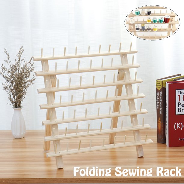 King So 60/120 Spool Bobbin Thread Holder Foldable Wooden Rack Sewing