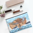 thumbnail image 6 of Hirioo Animals on Noah's Ark for Paper Reusable Cosmetic Bag Zipper Encouragement Travel Pouch Toiletry Bag for Women Girls, 6 of 7