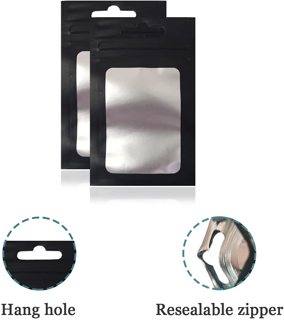 100 Pc Pouch Bag 6 x 9 Clear Front Aluminum Foil Resealable Ziplock –