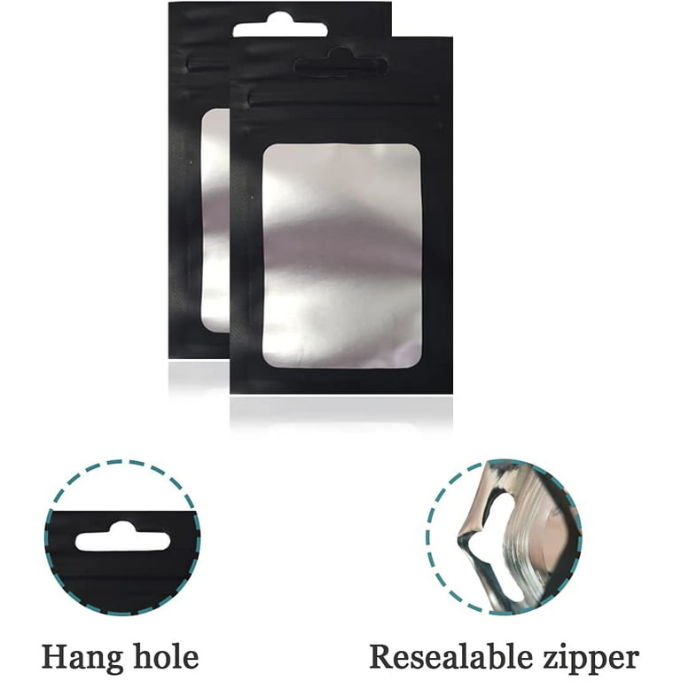 Front Clear White Zipper Lock Resealable Plastic Bags Hanging Hole for Zip  Phone Case Lock Package