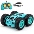 thumbnail image 1 of Stunt RC Cars Toy, 4WD 2.4Ghz Control remoto Coche Vehículos giratorios de doble cara, Juguete para niños para cumpleaños de niños y niñas, Sin batería Verde, 1 of 5