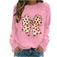 thumbnail image 5 of Ounisa Long Sleeve Shirts for Women Crewneck Valentine's Day T Shirts Love Bow Printed Tee Tops Fashionable Pullover Clothes, 5 of 8