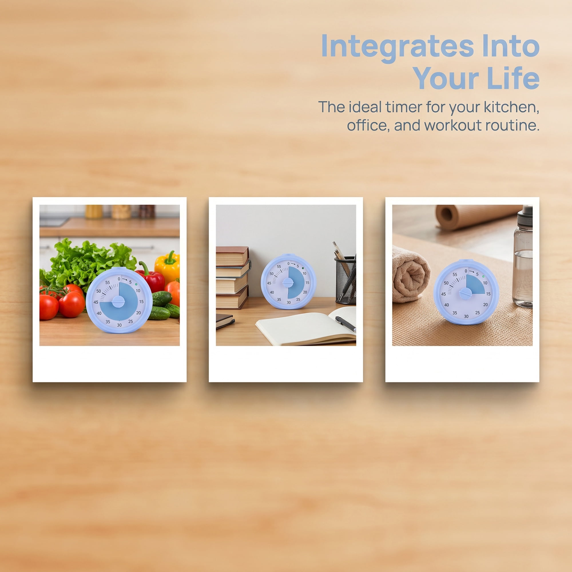 Unique Bargains Simple 60 Minute Timer Digital Visual Timer for Students Blue Circle