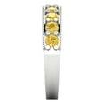 thumbnail image 4 of 0.81 ctw Wedding Band for Women - 18K White Gold Natural Citrine Stackable Eternity Ring, 4 of 6