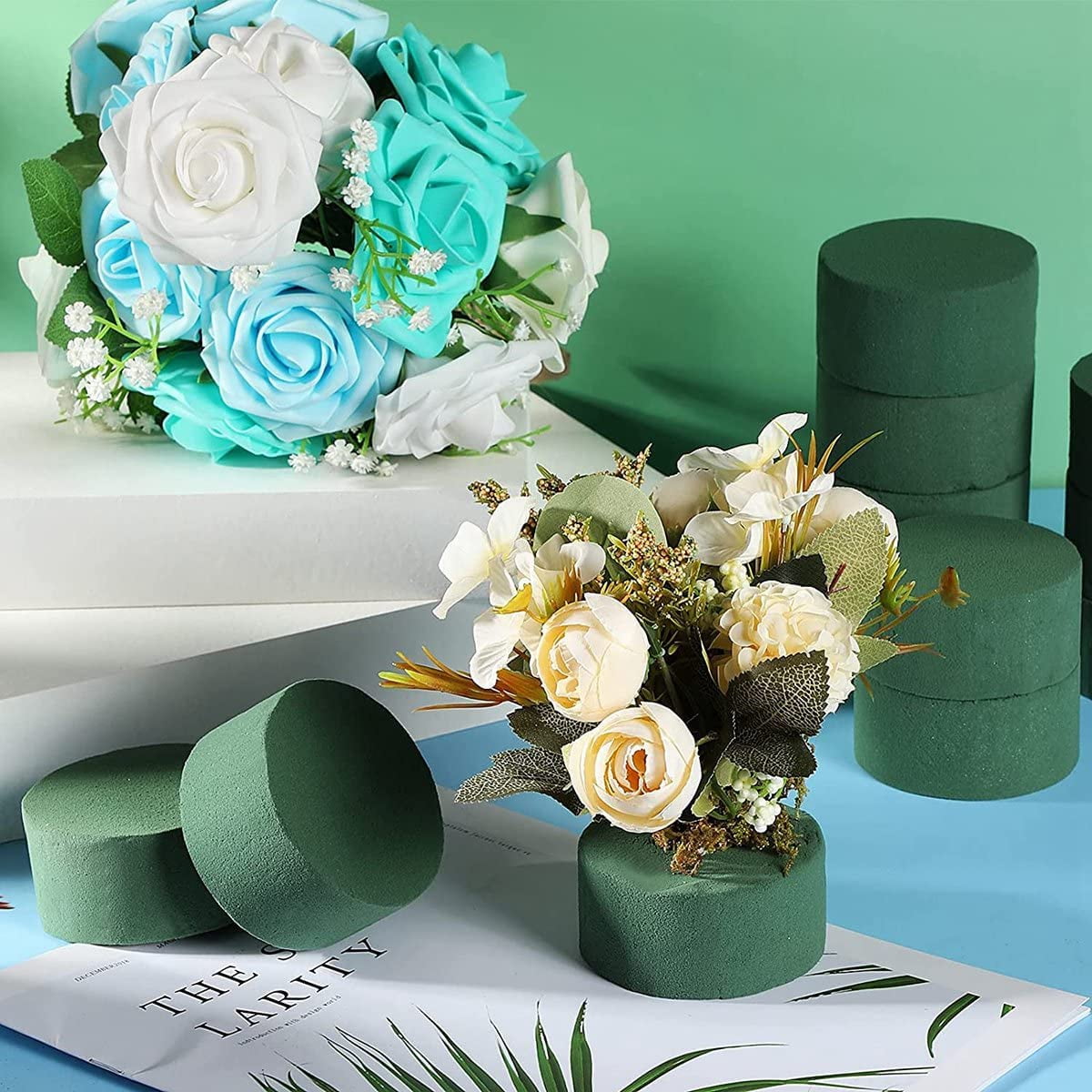 Oasis® Ideal Floral Foam Cylinders With Plastic Tray Round Fresh Flowers  Sponge Crafts Florist, Weddings, Wet Flower Sponge, Accessories 
