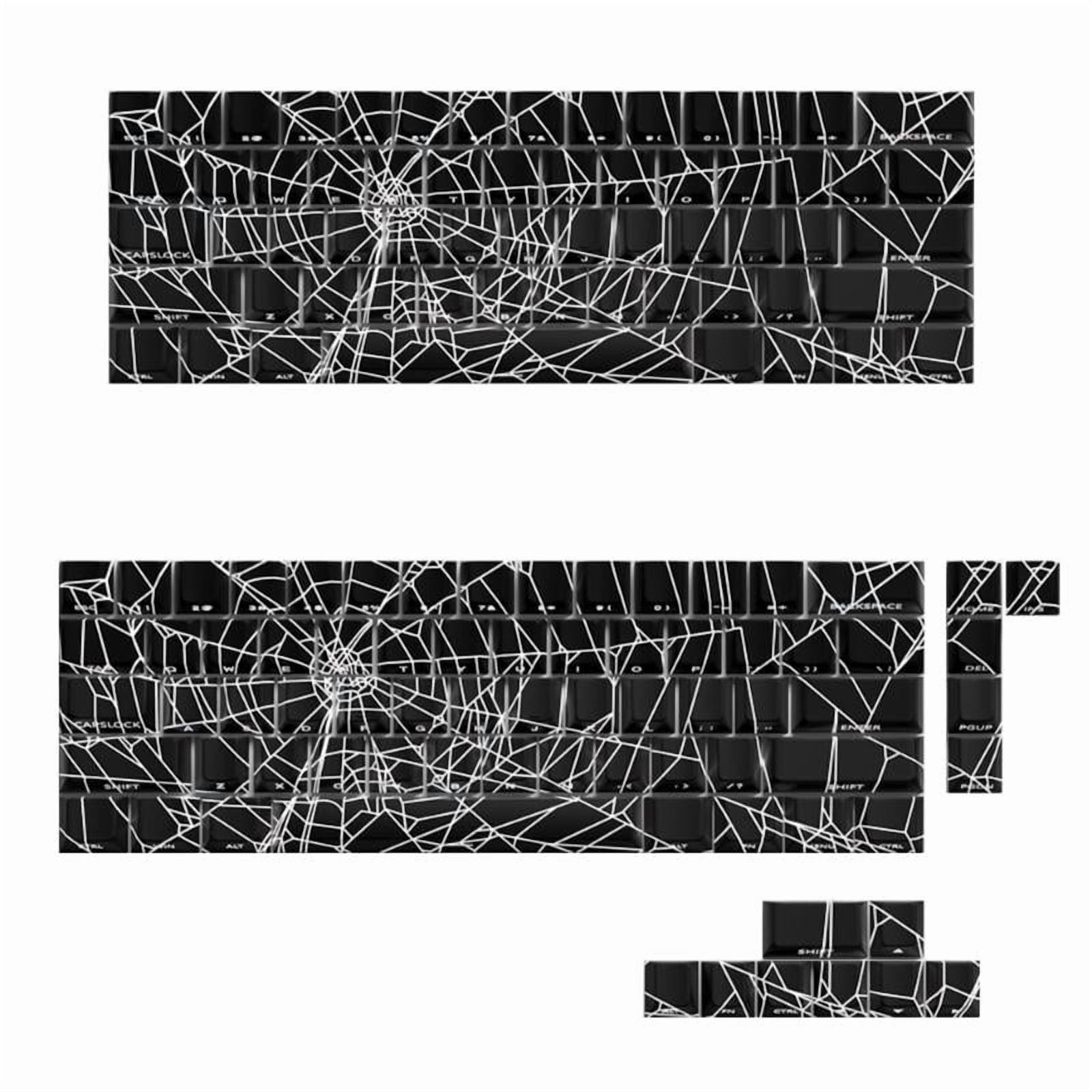 Spider Web Keycap Set Original PBT 64/74Keys Side Engraveds Translucents Keycaps for Gaming Mechanical Keyboards