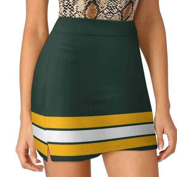 Green Bay Lines Skirts Woman Fashion 2025 Pant Skirt Mini Skirts Office Short Skirt Green Bay Football Stripe Stripe Colors