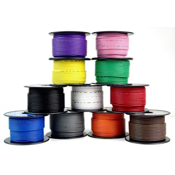 18 GA 100' Feet Audiopipe Car Audio Home Remote Primary Cable Wire LED (6 Rolls)
