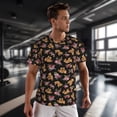 thumbnail image 3 of Wukai Rose Flower Bear Print Men's Short-Sleeved Mesh T-Shirt,Quick-Dry Short Sleeve Workout T-Shirt-Large, 3 of 8