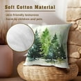thumbnail image 5 of Christmas Throw Pillow Covers 20x20 Set of 2, Winter Green Pine Tree Snowflake Forest Farmhouse Decorative Pillow Cases Cotton Cushion Cover for Home Sofa Couch Decor, 5 of 6