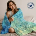 thumbnail image 5 of Flannel Fleece Throw Blanket Teal Gradient Sage Green Lightweight Soft Plush Blankets,Abstract Geometric Glass Shard Art Cozy Warm Throw Blanket for Couch Sofa Bed Car Office All Season Use 40x60in, 5 of 9