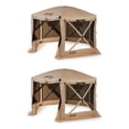 thumbnail image 1 of Clam Quick Set Pavillon Mobile Camping Extérieur Gazebo Auvent, Bronzage (2 Pack), 1 of 5