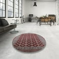 thumbnail image 4 of Ahgly Company Machine Washable Indoor Round Industrial Modern Khaki Rose Pink Area Rugs, 6' Round, 4 of 7