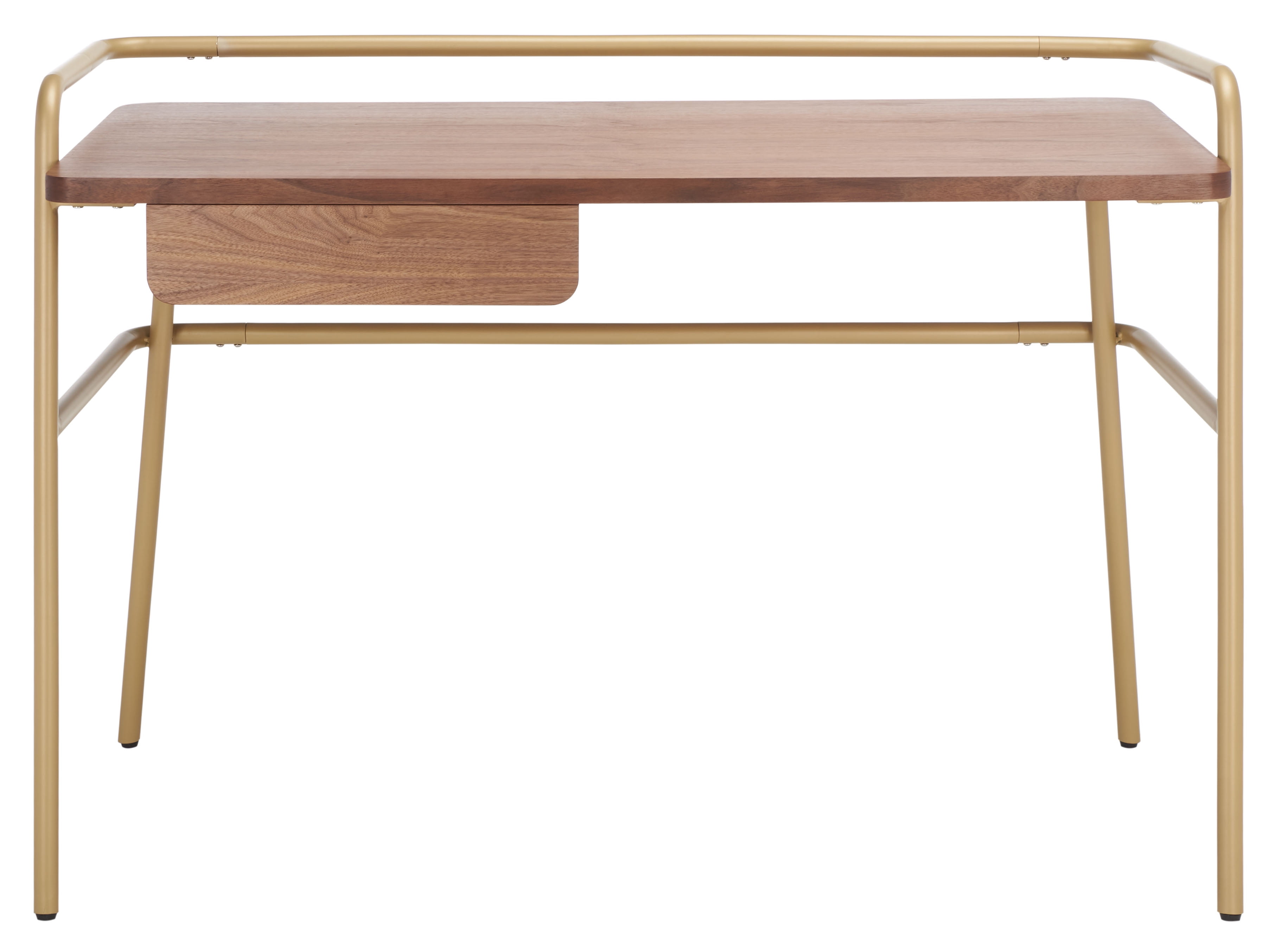 Safavieh Couture Regis Mid-Century Desk, Walnut/Bronze