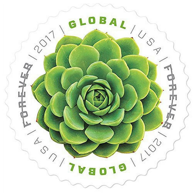 Green Succulent Sheet of 10 Global USPS First Class International Forever  Postage Stamps