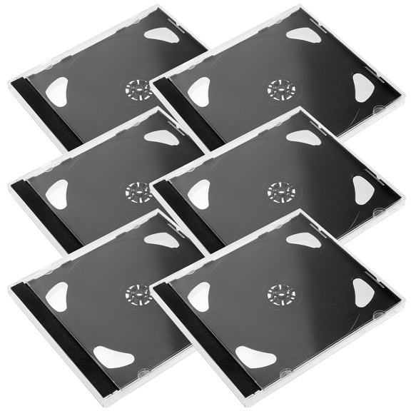 Worgeous 6 Pcs CD Sleeves Double Case Portable Holders Storage