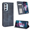 thumbnail image 2 of Compatible with Motorola Moto Edge 30 Pro Case Magnetic Closure Vintage Pattern PU Leather Wallet Cover with Card Slots-Blue, 2 of 5
