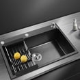 thumbnail image 3 of Multi-size Stainless Steel Kitchen Sink Single Bowl Nano Black Kitchen Fixtures Drain Kit Top Mount/Undermount, 3 of 5