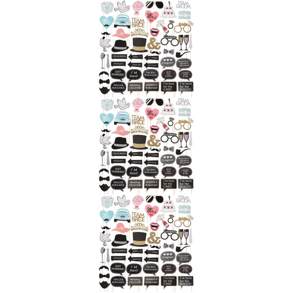 unbranded 159 pcs Wedding Party Photobooth Props Beard Decorations Camera Cocktail Photo Booth Props