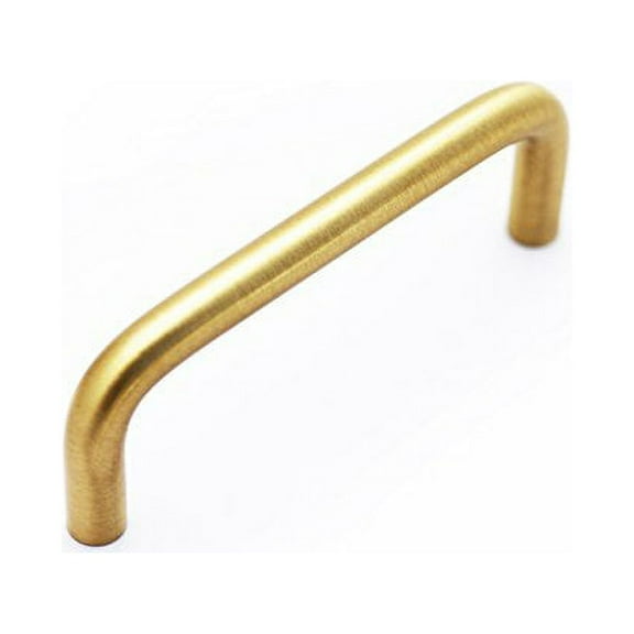 Satin Brass Cabinet Hardware Wire Handle Pull - 3 1/2" Inches Hole Centers