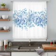thumbnail image 5 of Blue Eucalyptus Leaves Sheer Curtains 54 Inches Long, Spring Summer Botanical Floral Light Filering Curtains, Breathable Simi Curtain Privacy Drapes for Kitchen Bathroom Small Window Treatment, 5 of 9