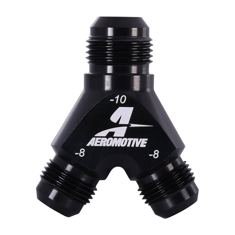 Aeromotive Y-Block Fitting 6an to 2 x -4an Aeromotive Y-Block Fitting 6an to 2 x -4an