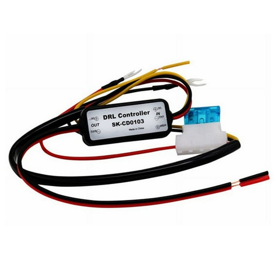 1Pcs DRL Controller Auto Car LED Daytime Running Light Relay Harness Dimmer on/Off 12-18V Fog Light Controller SK-CD0103,1 x daytime running lights controller,White&Black