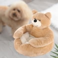 thumbnail image 3 of Camas para perros Bear Hug para perros pequeños, cama para perros, cama para gatos, sofá lavable, cómodas, bonitas y duraderas, camas para mascotas, f - Caqui 60cm Sunnimix Cama para gatos con forma de oso, 3 of 7